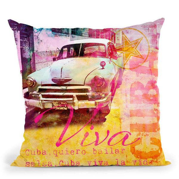 Cuban Car Throw Pillow By Andrea Haase
