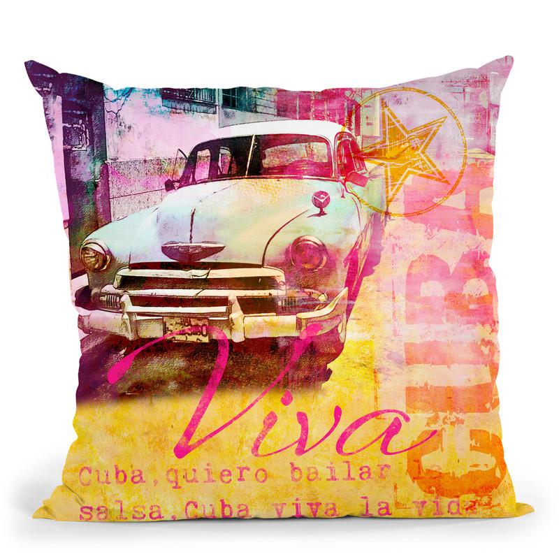 Cuban Car Throw Pillow By Andrea Haase