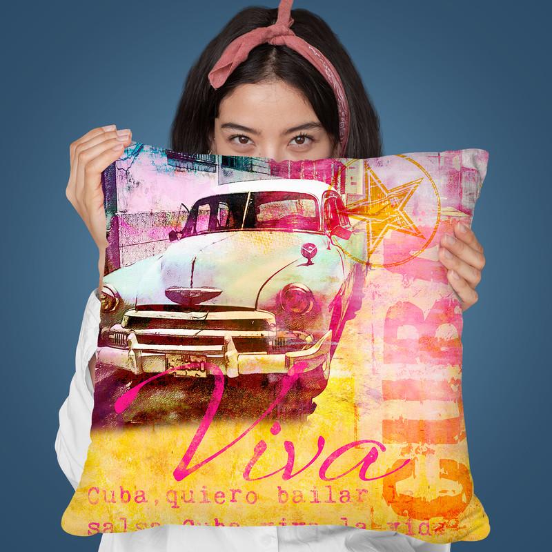 Cuban Car Throw Pillow By Andrea Haase