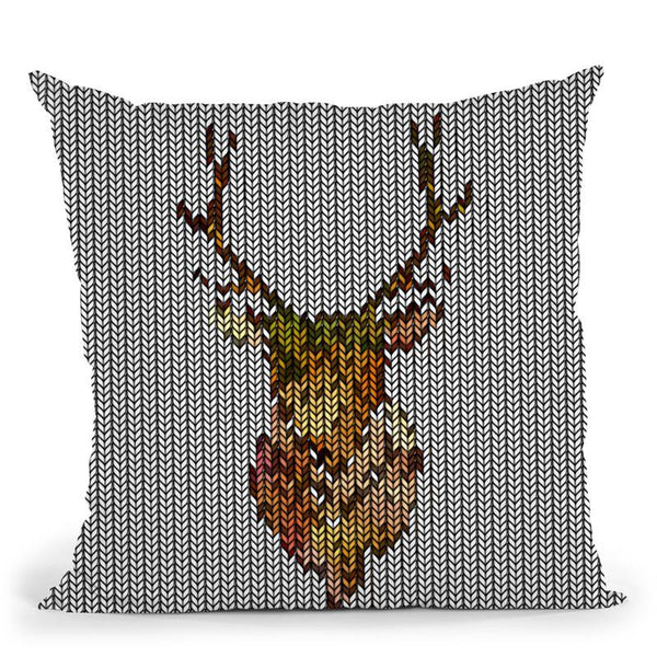 Deer Knit Throw Pillow By Andrea Haase