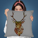 Deer Knit Throw Pillow By Andrea Haase