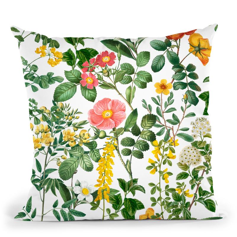 Delicate Flowers Vintage Throw Pillow By Andrea Haase