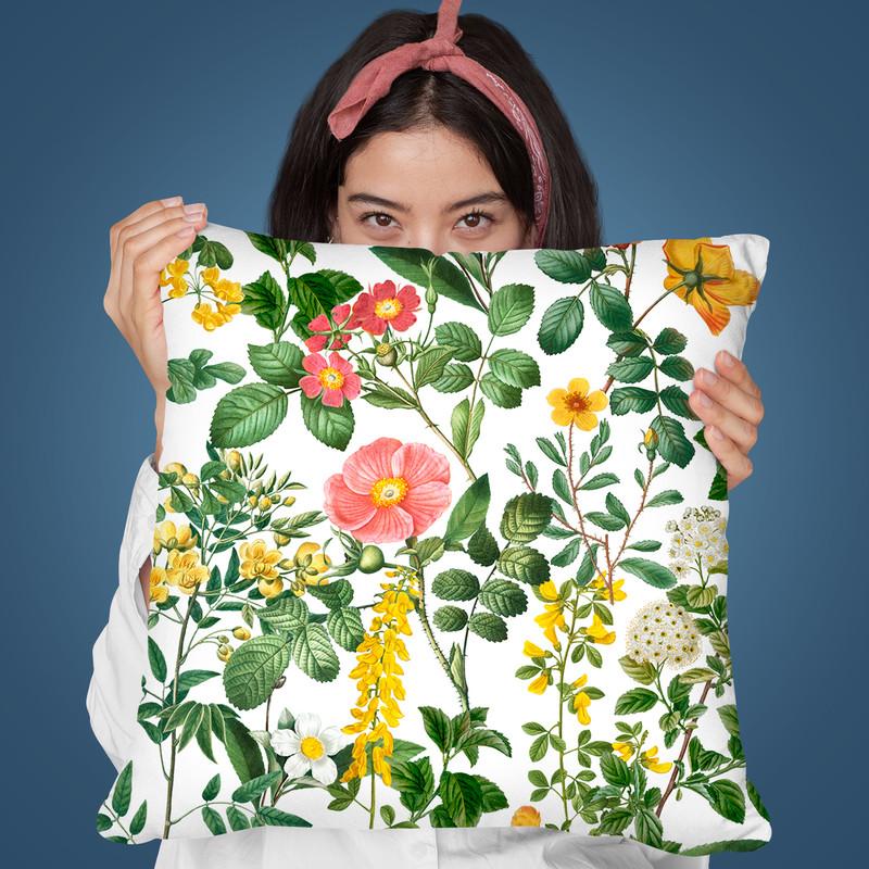 Delicate Flowers Vintage Throw Pillow By Andrea Haase