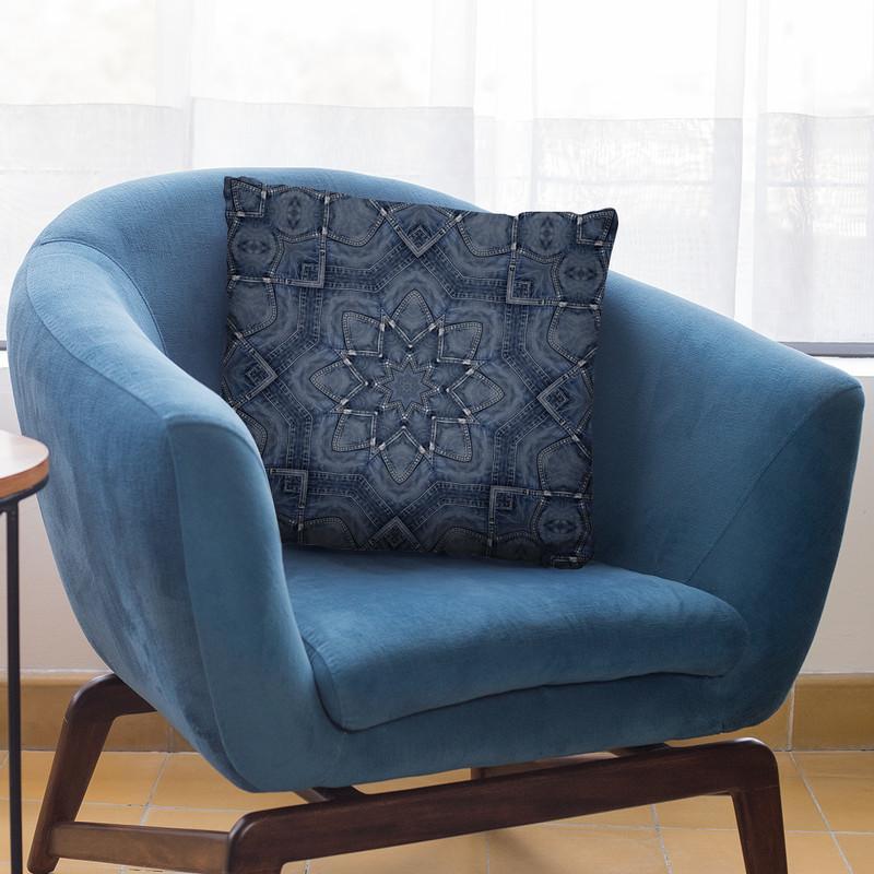 Denim Octagon Master Throw Pillow By Andrea Haase