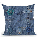 Denim Pocket Patchwork Throw Pillow By Andrea Haase