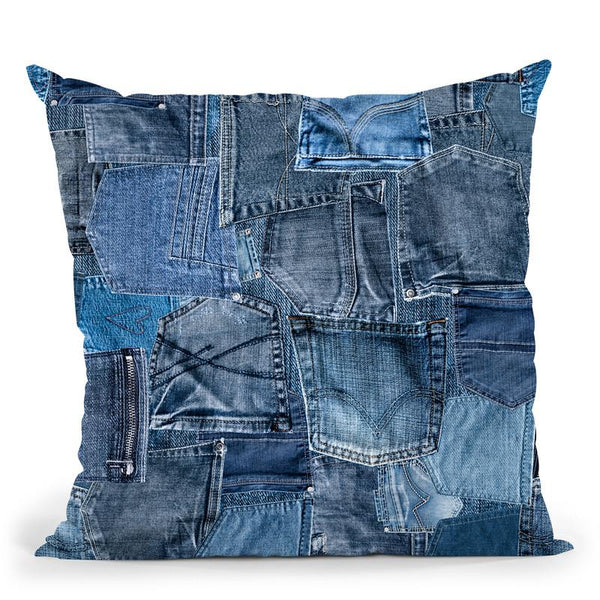 Denim Pockets Seamless Throw Pillow By Andrea Haase