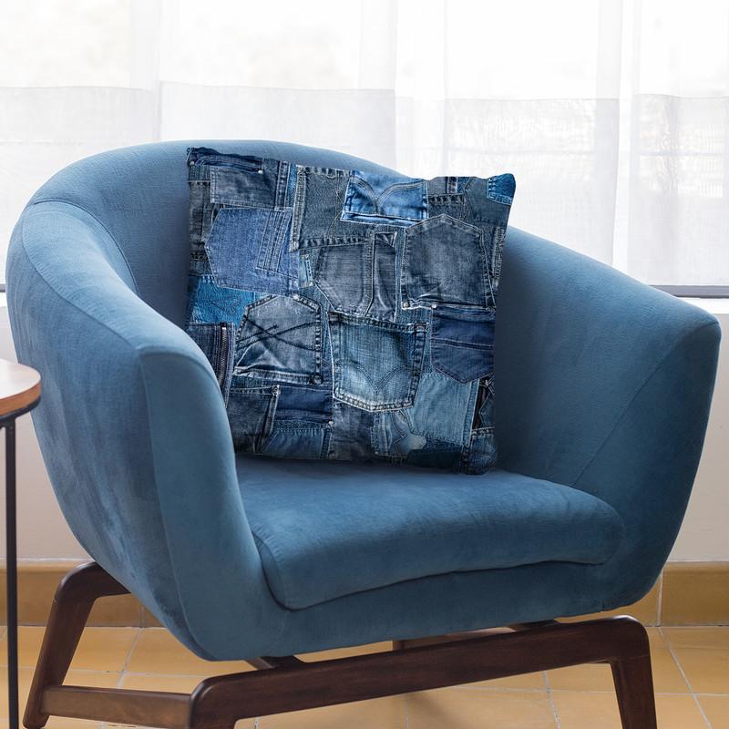 Denim Pockets Seamless Throw Pillow By Andrea Haase