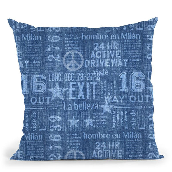 Denim Print I Throw Pillow By Andrea Haase
