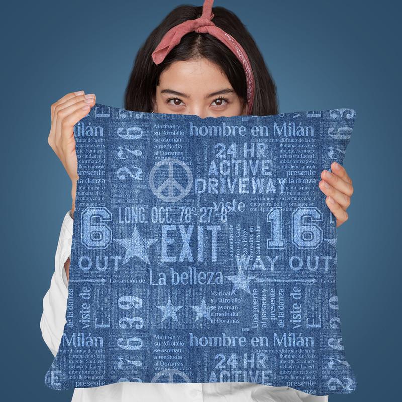 Denim Print I Throw Pillow By Andrea Haase