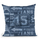 Denim Print Throw Pillow By Andrea Haase