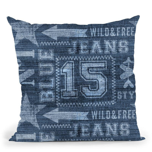 Denim Print Throw Pillow By Andrea Haase