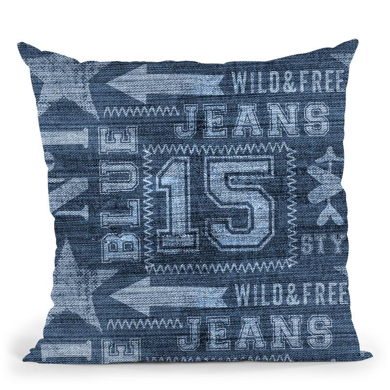 Denim Print Throw Pillow By Andrea Haase