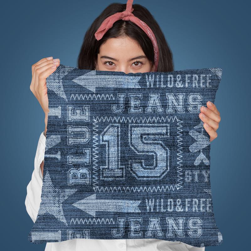 Denim Print Throw Pillow By Andrea Haase