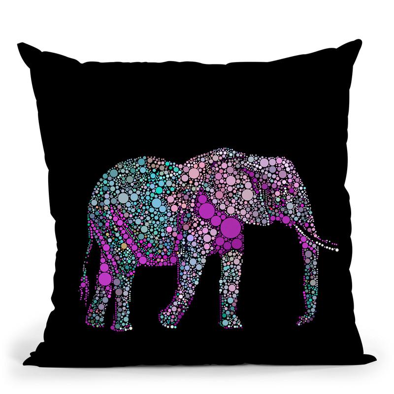 Dot Art Elephant Throw Pillow By Andrea Haase