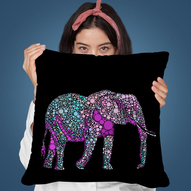 Dot Art Elephant Throw Pillow By Andrea Haase