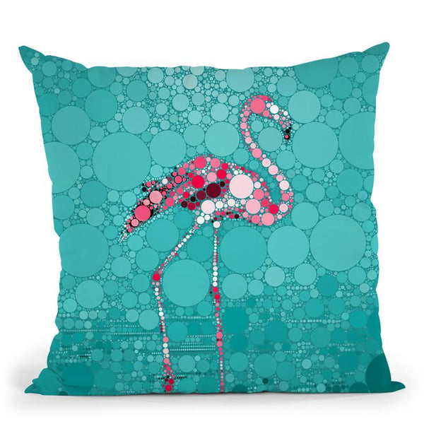 Dot Art Flamingo I Throw Pillow By Andrea Haase