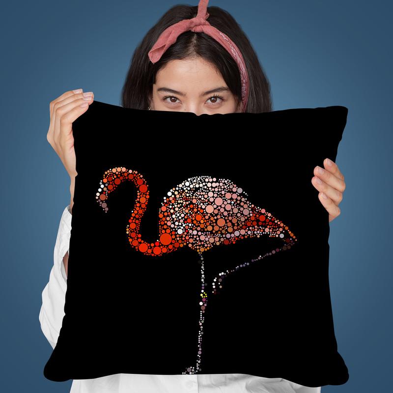 Dot Art Flamingo Throw Pillow By Andrea Haase