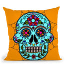 Dot Art Sugar Skull Throw Pillow By Andrea Haase