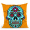 Dot Art Sugar Skull Throw Pillow By Andrea Haase
