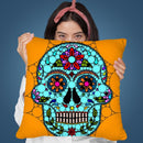 Dot Art Sugar Skull Throw Pillow By Andrea Haase