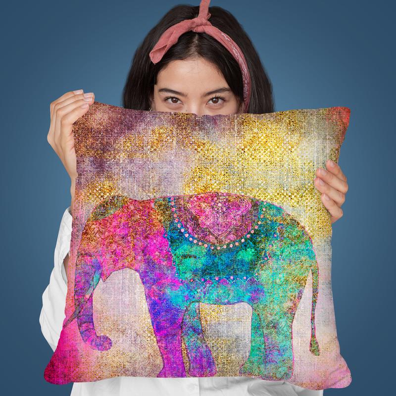 Elephant Artwork Throw Pillow By Andrea Haase
