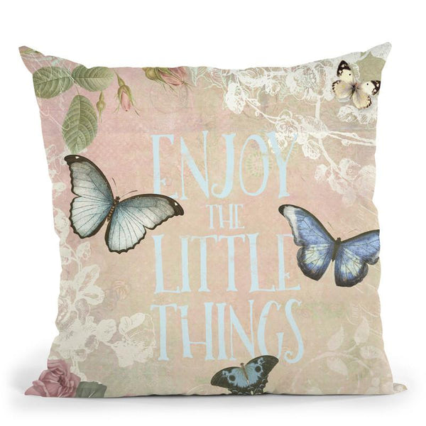 Enjoy The Little Things Butterfly Throw Pillow By Andrea Haase