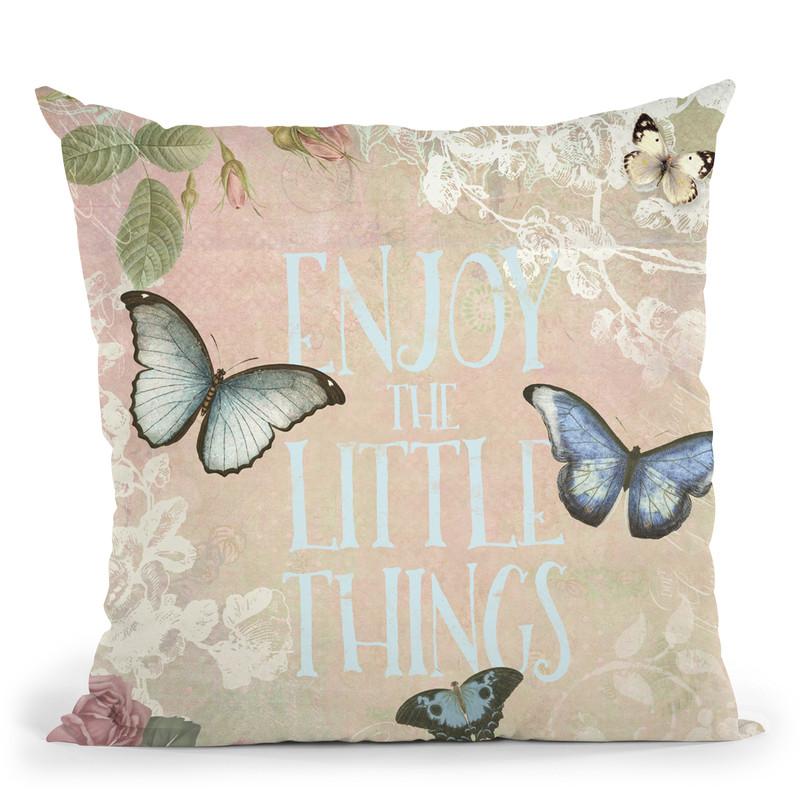 Enjoy The Little Things Butterfly Throw Pillow By Andrea Haase
