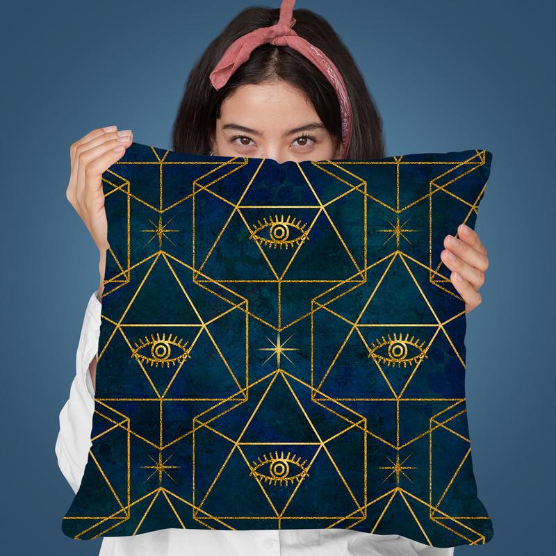 Eye Gold Pattern Throw Pillow By Andrea Haase