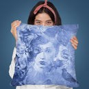 Face Blue Throw Pillow By Andrea Haase