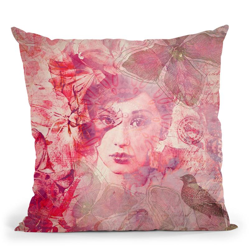 Face Red Throw Pillow By Andrea Haase