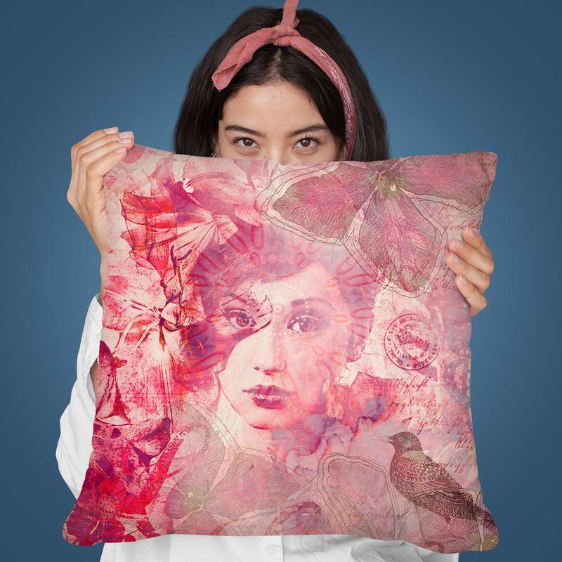 Face Red Throw Pillow By Andrea Haase