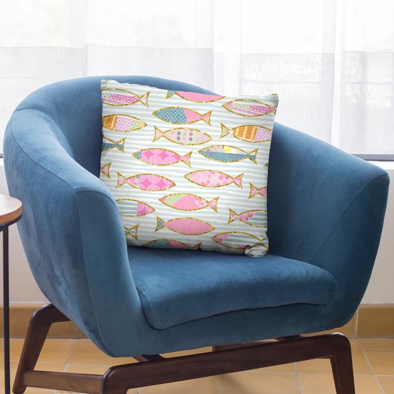 Fancy Fish Throw Pillow By Andrea Haase