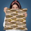 Feather Gold Brown I Throw Pillow By Andrea Haase