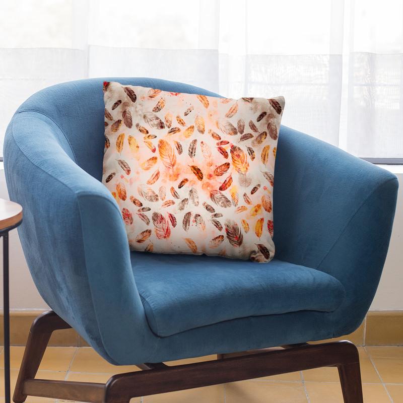 Federn Brown Orange Throw Pillow By Andrea Haase