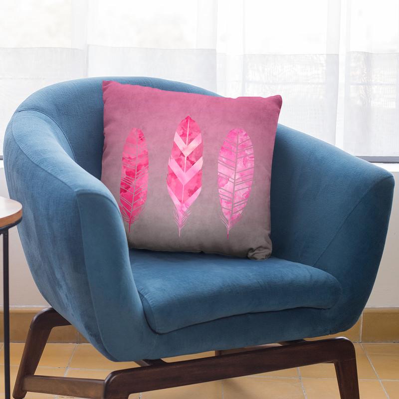 Federn Pink Throw Pillow By Andrea Haase