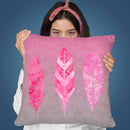 Federn Pink Throw Pillow By Andrea Haase