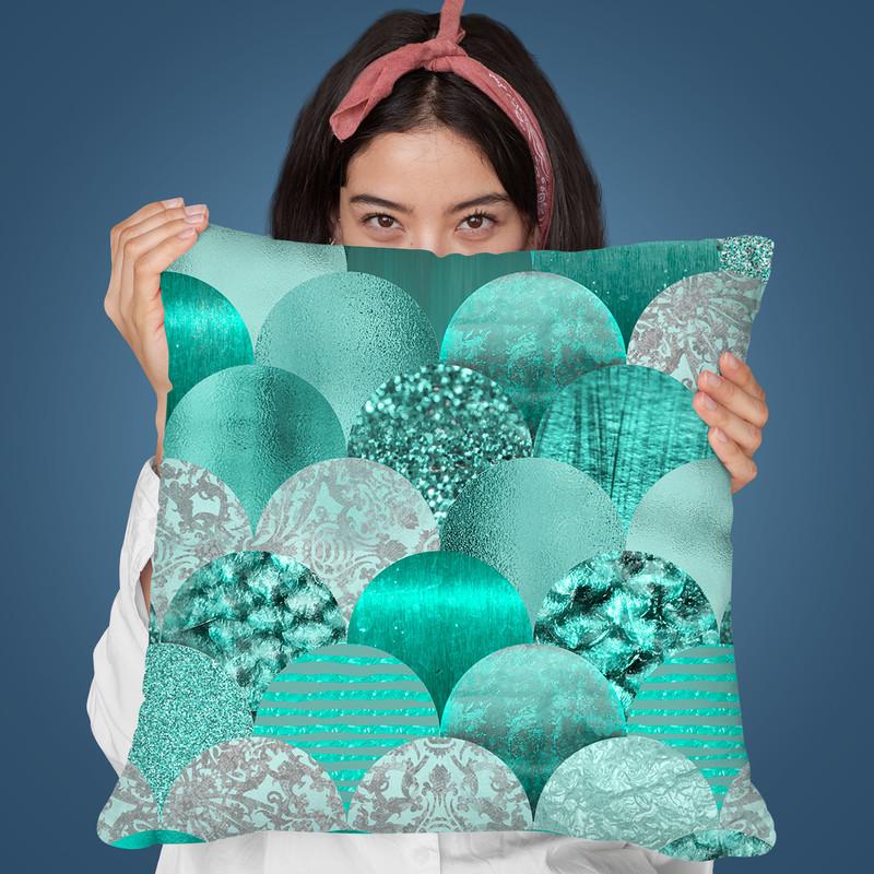Fish Skin Scale Pattern Throw Pillow By Andrea Haase