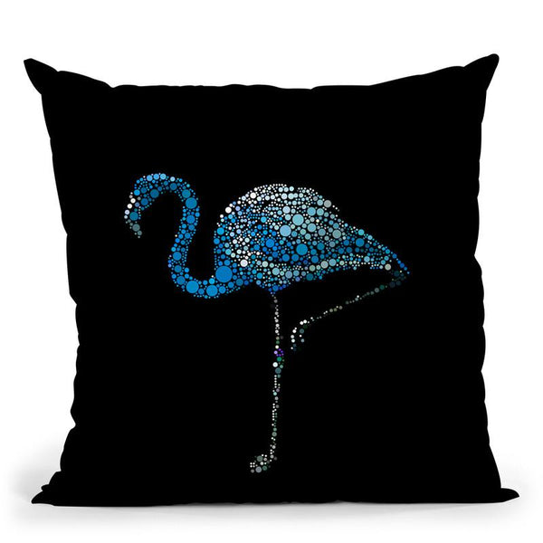 Flamingo Dot Art Blue Throw Pillow By Andrea Haase