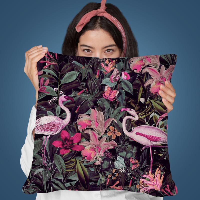 Flamingo Jungle Ii Throw Pillow By Andrea Haase