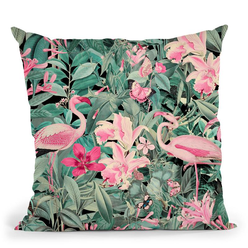 Flamingo Jungle Iv Throw Pillow By Andrea Haase