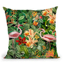 Flamingo Jungle Throw Pillow By Andrea Haase