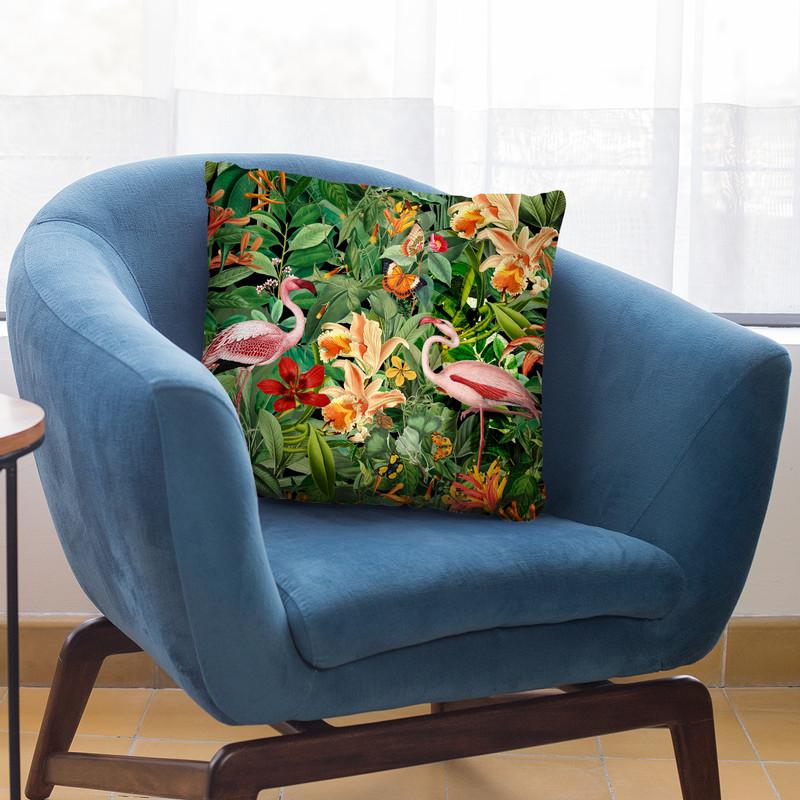 Flamingo Jungle Throw Pillow By Andrea Haase