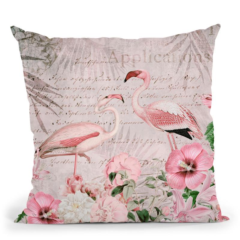 Flamingo Paradise Ii Throw Pillow By Andrea Haase