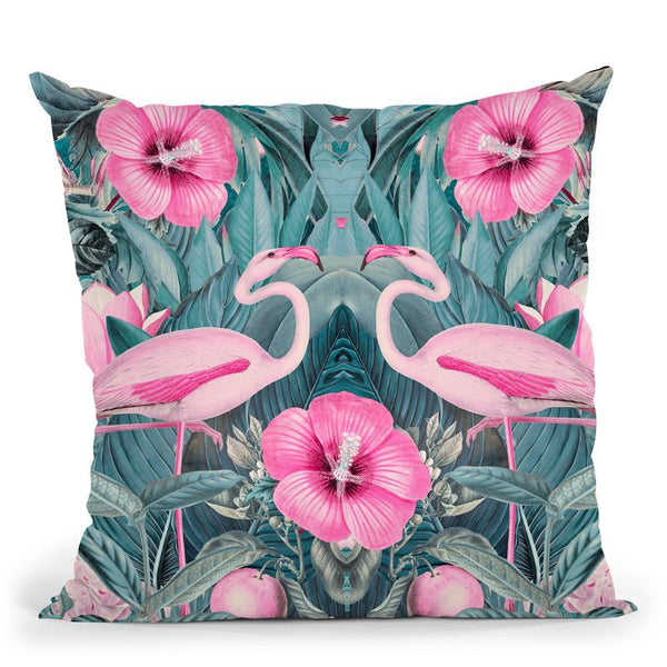 Flamingo Symmetry Throw Pillow By Andrea Haase