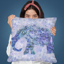 Floral Elephant Blue Throw Pillow By Andrea Haase