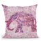 Floral Elephant Pink Throw Pillow By Andrea Haase