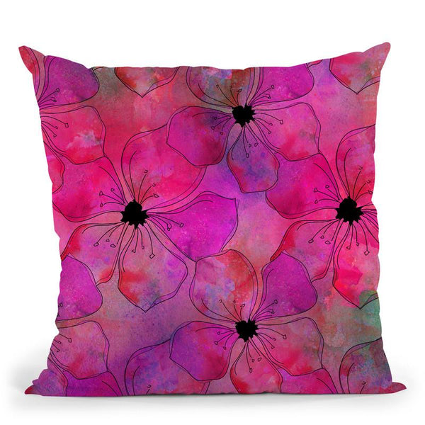 Floral Pink Throw Pillow By Andrea Haase