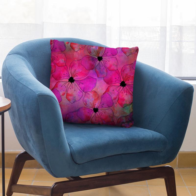 Floral Pink Throw Pillow By Andrea Haase
