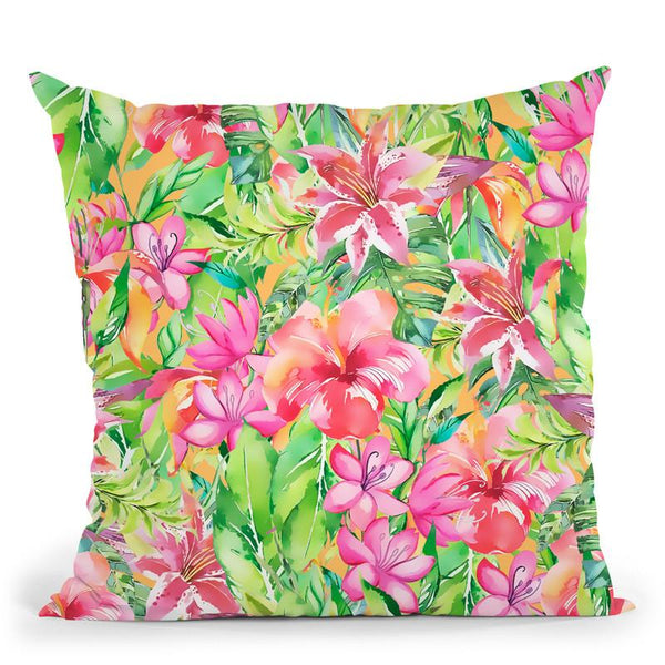 Colorful Flower Throw Pillow By Andrea Haase