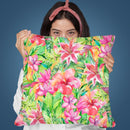 Colorful Flower Throw Pillow By Andrea Haase
